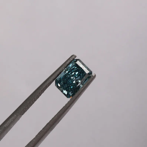 Diamant de laboratoire bleu fantaisie, taille radiant, certifié, couleur vert-bleu profond, haute clarté - Product Image 5