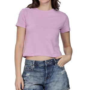 T-shirts Crop Top Personnalisables avec Votre Design – T-shirts Respirants pour Femmes – Vente en Gros de T-shirts Vierge en Coton Style Décontracté - Product Image 1