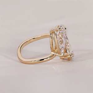 Unique 1.02 Carat Lab Grown Pear Cut <b>Diamond</b> Toi Et Moi <b>Ring</b> 14K Solid Gold Wedding Engagement Surprise Gift For Brides - Product Image 2
