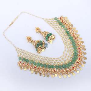 Tarana Moti Jaal Work Necklace Set-Fine Jewelry Set - Product Image 5