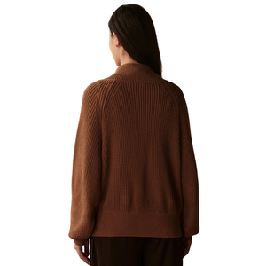 Chaqueta de punto con cremallera para mujer, con textura, cierre frontal con cremallera, manga larga, informal, con bolsillos, para uso diario - Product Image 4