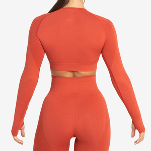 Women's 3 Piece Yoga Set Print Long Sleeve Crew Neck Crop Top High Waist Full Length <b>Leggings</b> <b>Pockets</b> Seamless Spandex/Nylon - Product Image 6