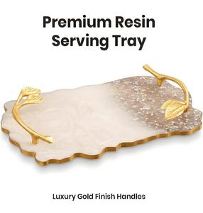 Plateau de service rond classique en résine de luxe à un seul niveau, compatible lave-vaisselle, capacité >501ml, vaisselle et bijoux - Product Image 2