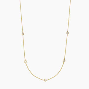 Collier chaîne avec diamant taille cœur serti clos - Product Image 1