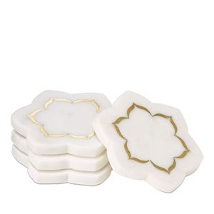 Juego de posavasos de mármol de lujo con logotipo personalizado grabado, con elegante caja de regalo, ideal para regalos corporativos, bodas y eventos. - Product Image 2