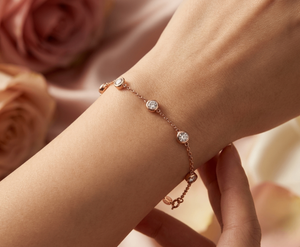 Betterstar High 18K White Gold D Colour VVS IGI Certified Lab Grown Diamond <b>Bracelet</b> Round Cut Setting Bridal Jewelry Factor - Product Image 3