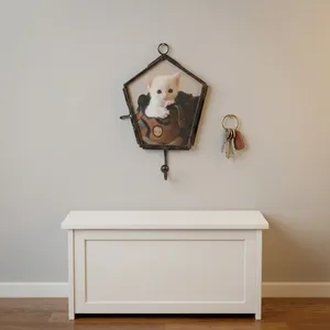 Artisan Design Brass <b>Metal</b> Photo <b>Frame</b> with Hook Brass glass <b>picture</b> <b>frame</b> with hook black finish home decor office wedding - Product Image 2