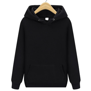 Sweat-shirt à capuche unisexe noir, coupe classique, en coton French Terry, pull décontracté avec poche, pour l'automne - Product Image 5