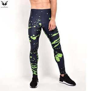 2026 Wholesale Best Product Customized Logo Print Men's Gym Fitness Wear Make Your Own MMA Compression Leggings - Product Image 2