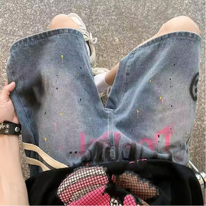 Short de Streetwear Vintage pour Homme, 100% Coton, Respirant, Coupe Ample, avec Motif Dégradé, Style High Street - Product Image 5