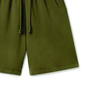 Custom Streetwear 100% Cotton Fleece <b>Men</b> <b>Shorts</b> Custom Logo Applique <b>Patch</b> Embroidery With Drawstring <b>Shorts</b> For <b>Men</b> - Product Image 3