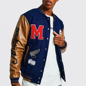 Veste en chenille brodée de qualité supérieure, veste varsity en cuir unisexe, streetwear de haute qualité en toile - Product Image 6