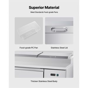 Frigorifero Commerciale per Preparazione Alimenti 20 Pollici di Larghezza 93 Pollici di Profondità, 30.8 Cu.Ft, Porta Singola, Serie 2000 per Preparazione Pizza - Product Image 4