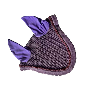 Wholesale Mesh Horse <b>Ear</b> <b>Protector</b> Customized Horse <b>Ear</b> Bonnet Set with Customized Logo Net Hat with Blue <b>Ears</b> and Red - Product Image 4