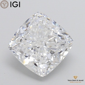 ใบรับรอง IGI เพชร CVD ที่เพาะเลี้ยงในห้องปฏิบัติการ สี D ความสะอาด VVS2 รูปทรงสี่เหลี่ยมคุชชั่น น้ำหนัก 4.01 กะรัต สำหรับแหวนงานเลี้ยงแบบสั่งทำพิเศษ - Product Image 1