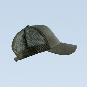 หมวกแก๊ปตาข่ายแบบ Trucker สีกรมท่า ปรับขนาดได้ สั่งทำโลโก้ OEM สำหรับผู้ใหญ่ พร้อมแผงสีโทนเดียวกันและตัวล็อคด้านหลัง - Product Image 4