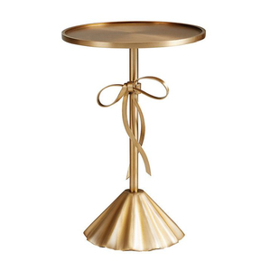 Table Bistro Ronde en Bois avec Piétement Métallique, Table d'Appoint Décorative Moderne, Table d'Appoint Pliante en Fer Martelé - Product Image 2