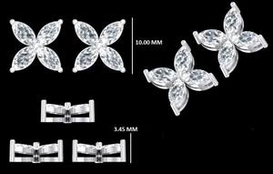 Pendientes de botón vintage con diamantes cultivados en laboratorio de corte brillante de 2 quilates, con cierre a presión, de oro blanco macizo de 14 quilates, certificados por IGI, regalo de aniversario - Product Image 6