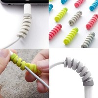 Protector de Cable en Espiral de Goma al por Mayor para Cable de Carga de iPhone, Protectores de Cable para Teléfonos Móviles
