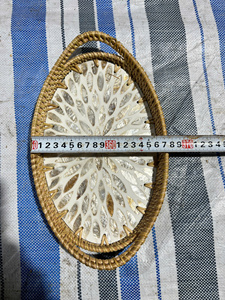 Plateau en rotin artisanal, léger, rustique, antidérapant, résistant aux taches, antimicrobien, tissé à la main, pour servir le petit-déjeuner - Product Image 6
