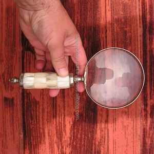 Lupa de latón macizo con mango de fregona elegante, lupa antigua de mano, lector de inspección de monedas y sellos, lupa por FWE - Product Image 1