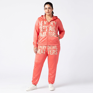 Heavyweight Printed Polyester Tracksuit Women Jogger Zipper Hoodie Sublimation Sweatpants Set <b>Ladies</b> - Product Image 1