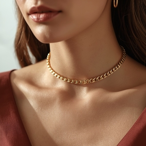 18K Solid Gold Cuban Link <b>Necklace</b> Real Gold Chain Luxury <b>Statement</b> Jewelry High Quality Custom OEM Gold Jewelry - Product Image 2