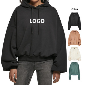 Hot Selling Women's Oversized Hoodie 100% Cotton <b>Material</b> Breathable Customized Logo Printing OEM Service - Product Image 2
