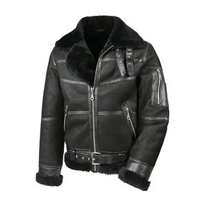 Veste en cuir véritable grande taille de haute qualité pour hommes Veste de luxe chaude pour les motards Vêtements longs avec des caractéristiques légères - Product Image 1