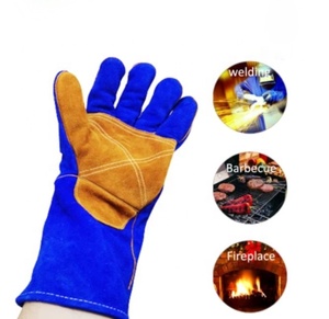 Wholesale <b>Cow</b> Split Leather Welding Gloves Fire Place Safety Industrial Construction Men Leather Work Gloves - Product Image 5