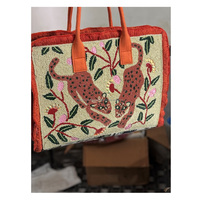 Sac à main fourre-tout en cuir brodé bohème pour femmes, écologique et durable