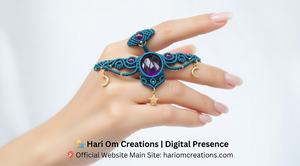 Conjunto de Collar de Macramé Teal Hecho a Mano con Amatista, Gargantilla Boho de Piedras Preciosas con Anillo a Juego, Joyería de Cristal Ajustable, Regalo para Ella - Product Image 3