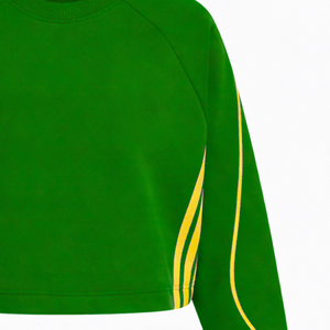 High Quality Women Cropped Sweatshirt Green &Yellow Embroidered Greek Letter logo Sorority Pullover College & University Style - Product Image 4