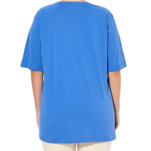 เสื้อยืดคอวีผ้าฝ้ายไซส์ใหญ่สำหรับผู้หญิง ขายส่ง รับผลิตเสื้อยืดลำลองฤดูร้อนแบบนุ่มสบาย รับผลิตเสื้อผ้าแบบ OEM ODM - Product Image 3