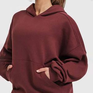 Sudaderas Casuales para Mujer al por Mayor, Cálidas para Invierno, Manga Larga, Secado Rápido, Transpirables, 100% Algodón, Color Borgoña, Talla Grande - Product Image 4