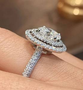 Anillo de Eternidad con Diamante Cultivado en Laboratorio de Corte Ovalado, Plata de Ley 925, Certificado IGI, Chapado en Oro de 14k, Anillo de Boda Personalizado de Lujo para Mujer - Product Image 4