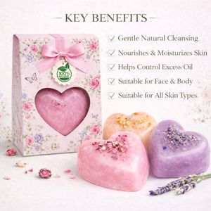 Jabón Artesanal Premium 100% Natural en Forma de Corazón, con Aceites Esenciales Herbales Puros y Orgánicos, Jabón en Barra Blanqueador para Piel Seca, Marca Privada - Product Image 4