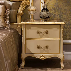 Envío Gratis: Juego de Dormitorio King Size de Lujo en Madera de Caoba Sólida Dorada, Diseño Europeo Antiguo, Muebles Tapizados Estilo Tufted - Product Image 3