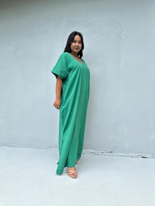 Double Gauze Cotton <b>Kaftan</b> Dress Womens Boho Summer Dress Beach Cover Up Vacation Caftan Cruise Party Wear - Product Image 3