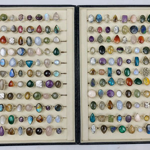 Anillos de gemas mixtas de última moda para joyería de lujo, anillos de cristal con gemas mixtas para mujer en diferentes colores - Product Image 1