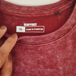 T-shirt Homme Oversize Marron à Manches Courtes Col Rond en Coton Jersey Couleur Unie Tricoté Coupe Décontractée - Product Image 2