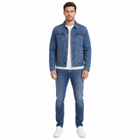 Veste en jean personnalisée pour homme, en coton délavé, style streetwear décontracté, vêtement d'extérieur type trucker, vente en gros, OEM, ODM, marque privée, en vrac
