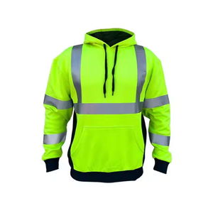 Sweat à capuche de travail haute visibilité, sweat à capuche de sécurité réfléchissant avec doublure en polaire pour les travailleurs industriels en extérieur, fourniture OEM - Product Image 1