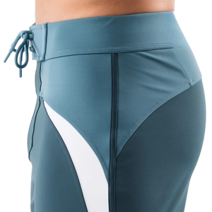 Shorts de bain athlétiques pour hommes, bleu sarcelle et blanc, à séchage rapide, avec cordon de serrage, pour la plage et les sports nautiques - Product Image 5
