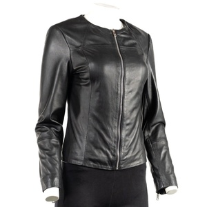 Veste en cuir élégante pour femme, coupe slim, style motard, tendance, vêtement d'extérieur hiver, manteau en cuir premium - Product Image 1