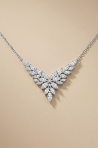 18K Gold Plated Oval Cubic Zirconia <b>Statement</b> <b>Necklace</b> Geometric Pave Setting Women's Everyday Wearing - Product Image 1