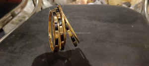 Conjunto de brazalete de latón hecho a mano con Aura dorada, brazalete elegante ajustable para el día a día, colección de joyas modernas para mujeres - Product Image 6