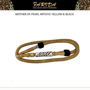 Farida <b>Hookahs</b> Widely Selling Luxury Gold Plated Decorated Mother Pearl Artistic Yellow Black Stainless Steel Egyptian <b>Hookahs</b> - Product Image 3