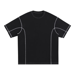 เสื้อยืดสีพื้น ขาว ดำ โลโก้สั่งทำได้ ผ้าฝ้าย 100% 300 กรัม ทรงโอเวอร์ไซส์ สไตล์สตรีทแวร์ วินเทจ ทรงบ็อกซี่ - Product Image 6