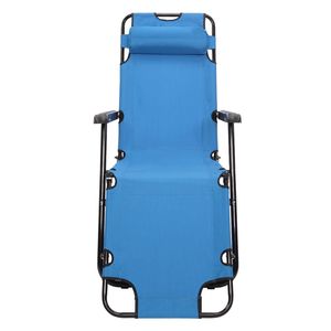 Chaise inclinable pliante extensible à double usage portable bleue - Product Image 5